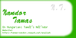 nandor tamas business card